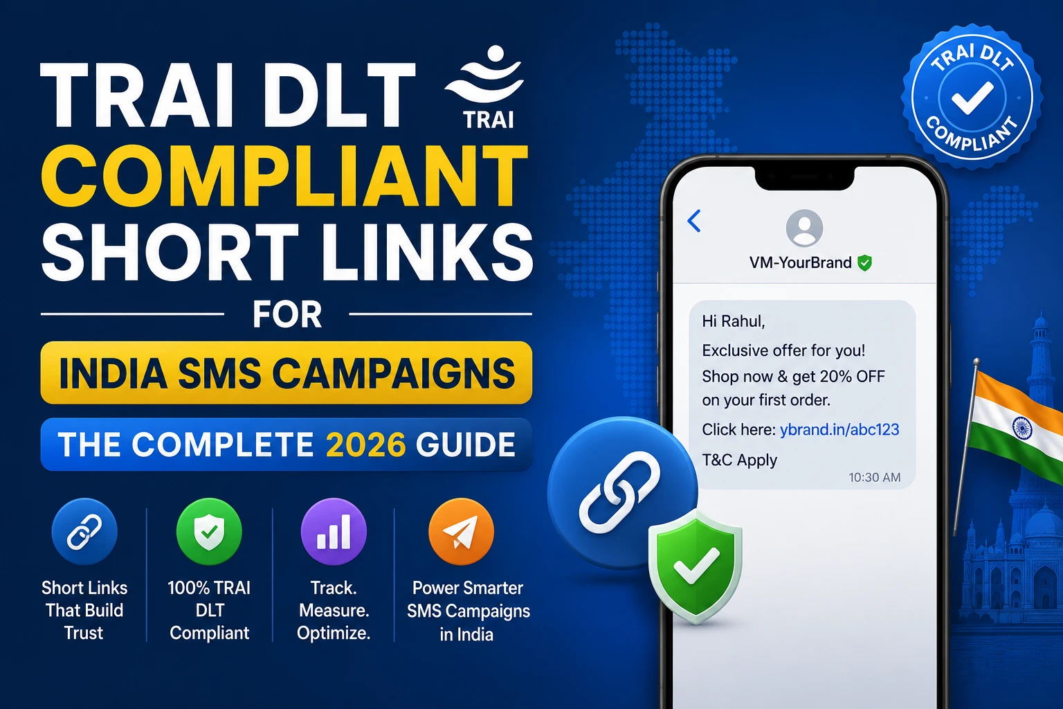 TRAI DLT-compliant short links for your India SMS campaigns